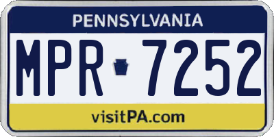 PA license plate MPR7252