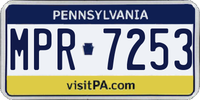 PA license plate MPR7253