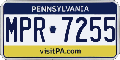 PA license plate MPR7255