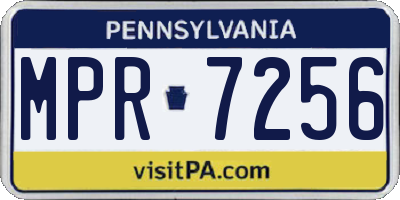 PA license plate MPR7256