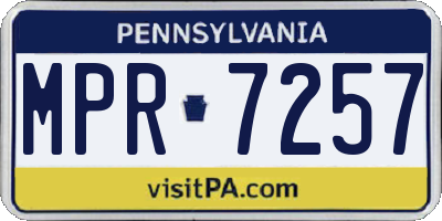 PA license plate MPR7257