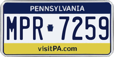 PA license plate MPR7259