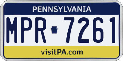 PA license plate MPR7261