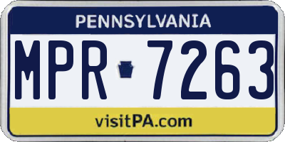 PA license plate MPR7263