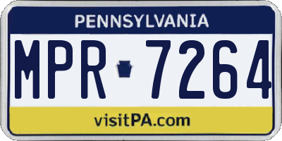 PA license plate MPR7264