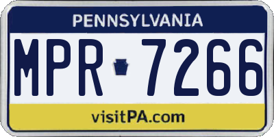 PA license plate MPR7266