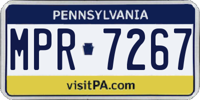 PA license plate MPR7267