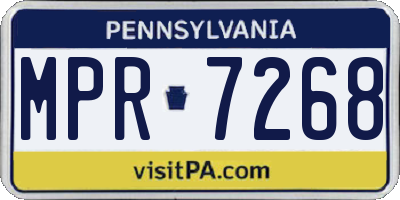 PA license plate MPR7268