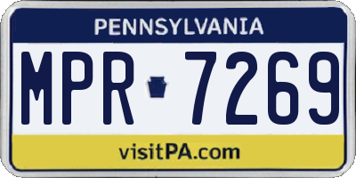 PA license plate MPR7269