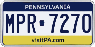 PA license plate MPR7270