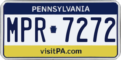 PA license plate MPR7272