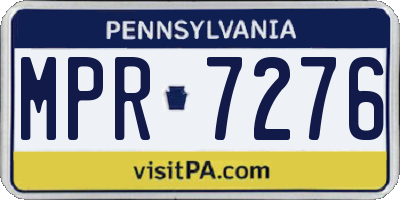 PA license plate MPR7276