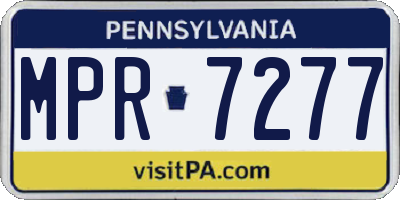 PA license plate MPR7277