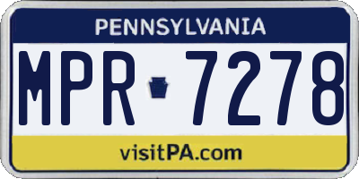PA license plate MPR7278