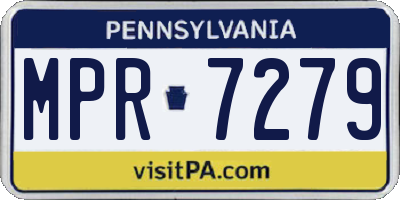 PA license plate MPR7279