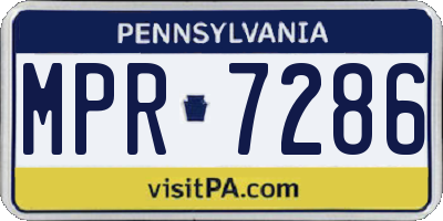 PA license plate MPR7286