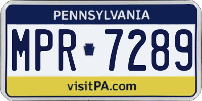 PA license plate MPR7289