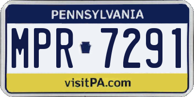 PA license plate MPR7291