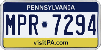 PA license plate MPR7294