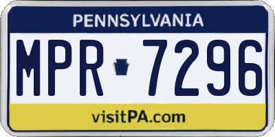 PA license plate MPR7296