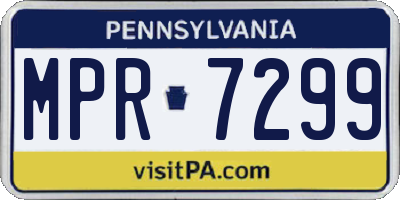 PA license plate MPR7299