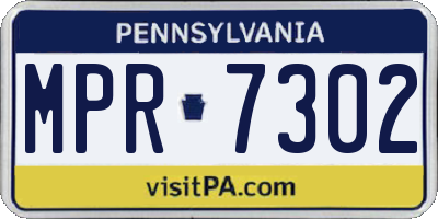 PA license plate MPR7302