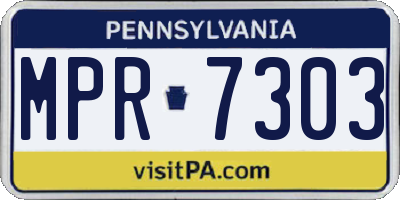 PA license plate MPR7303