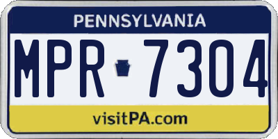 PA license plate MPR7304