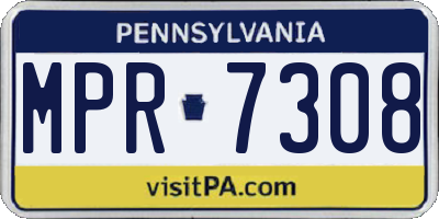 PA license plate MPR7308