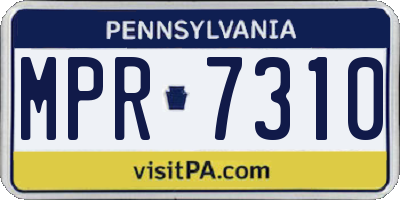 PA license plate MPR7310