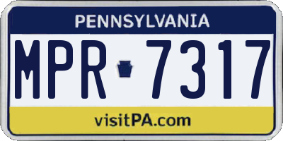 PA license plate MPR7317