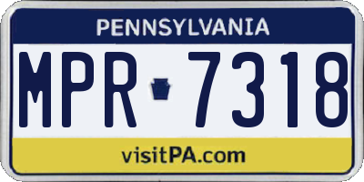 PA license plate MPR7318
