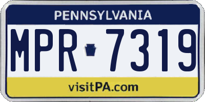 PA license plate MPR7319
