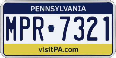 PA license plate MPR7321
