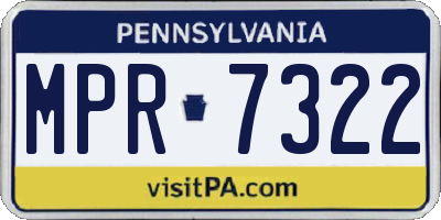 PA license plate MPR7322