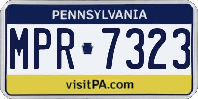 PA license plate MPR7323