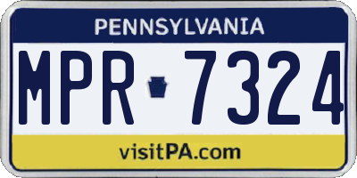 PA license plate MPR7324
