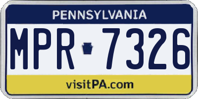 PA license plate MPR7326