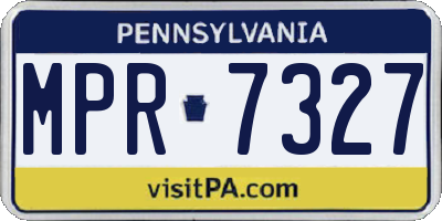 PA license plate MPR7327