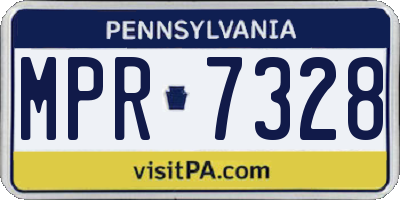 PA license plate MPR7328