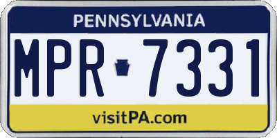 PA license plate MPR7331