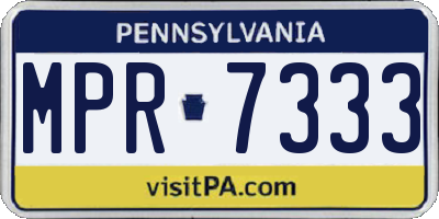 PA license plate MPR7333
