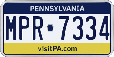 PA license plate MPR7334