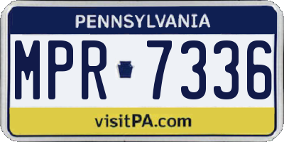 PA license plate MPR7336