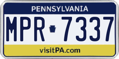PA license plate MPR7337