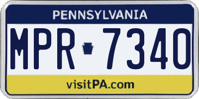 PA license plate MPR7340