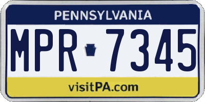 PA license plate MPR7345