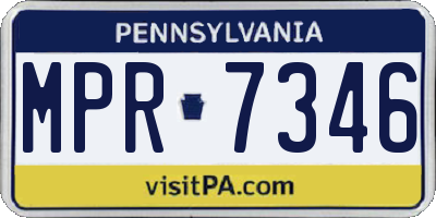 PA license plate MPR7346