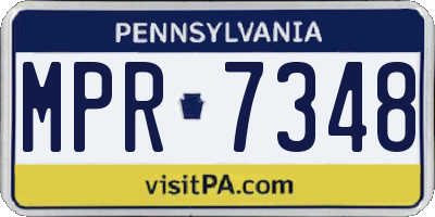 PA license plate MPR7348