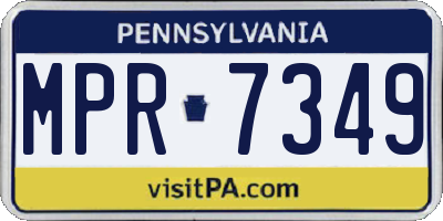 PA license plate MPR7349